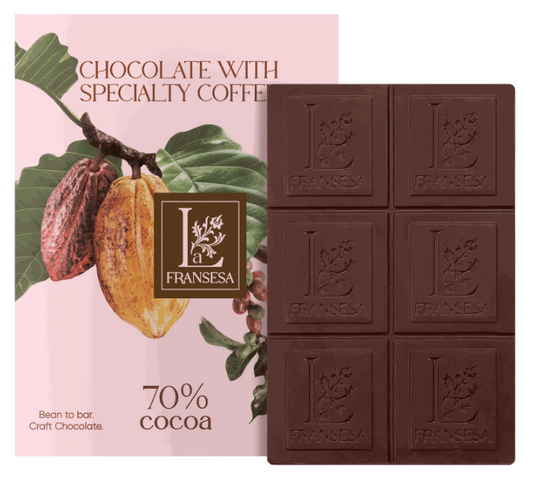 LA FRANSESA 70% COCOA CHOCOLATE WITH SPECIALTY COFFEE CRAFT CHOCOLATE BAR