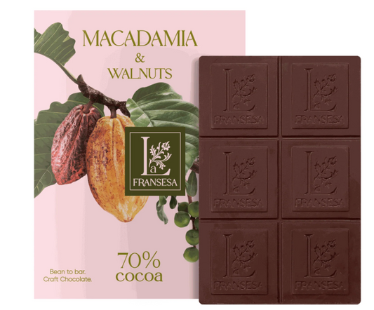 LA FRANSESA 70% COCOA MACADAMIA & WALNUT CRAFT CHOCOLATE BAR