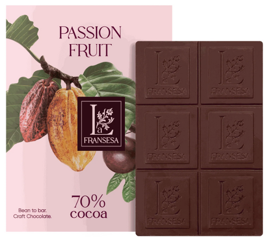 LA FRANSESA 70% COLOMBIAN CACAO WITH PASSION FRUITE CRAFT CHOCOLATE BAR