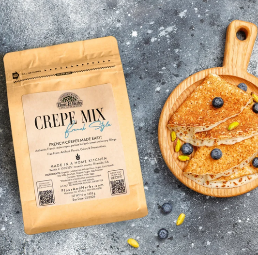 FLOUR & HERBS AUTHENTIC FRENCH CREPE MIX - EASY HOMEMADE CREPES