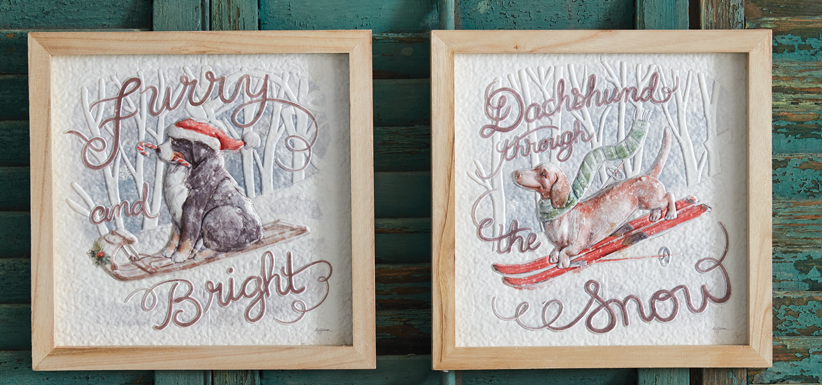 HOLIDAY SEASON DOG ART - ASSORTED