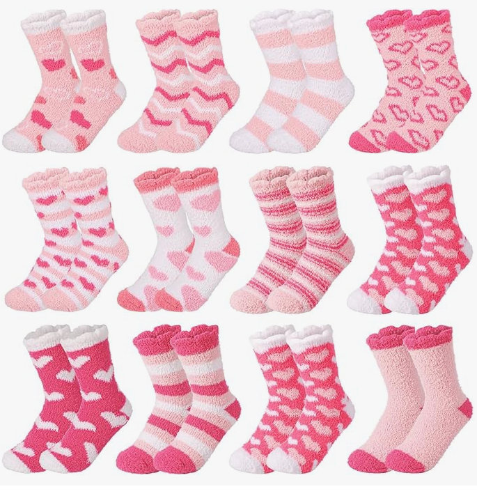 VALENTINE'S COZY SLIPPER SOCKS - ASSORTED