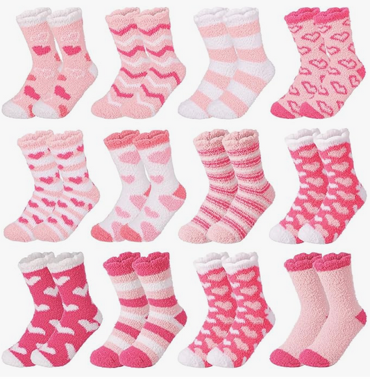 VALENTINE'S COZY SLIPPER SOCKS - ASSORTED