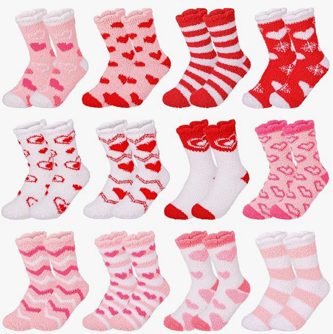 VALENTINE'S COZY SLIPPER SOCKS - ASSORTED