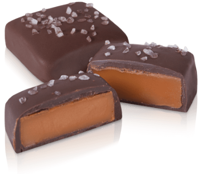 ABDALLAH CANDIES - 3oz. MINIATURE DARK CHOCOLATE SEA SALT CARAMELS