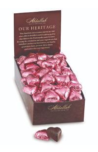 ABDALLAH CANDIES - PINK FOILED DARK CHOCOLATE HEARTS