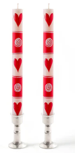 THUMBPRINT ARTIFACTS HAND PAINTED HEART CANDLES - ASSORTED