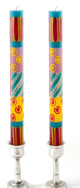 THUMBPRINT ARTIFACTS HAND PAINTED CAROUSEL CANDLES - ASSORTED