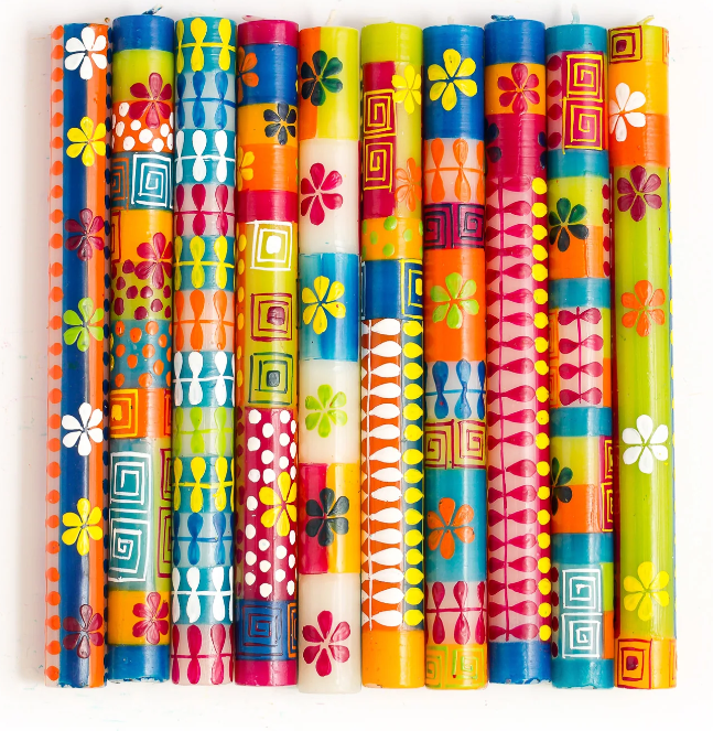 THUMBPRINT ARTIFACTS HAND PAINTED SUMMER CANDLES - ASSORTED