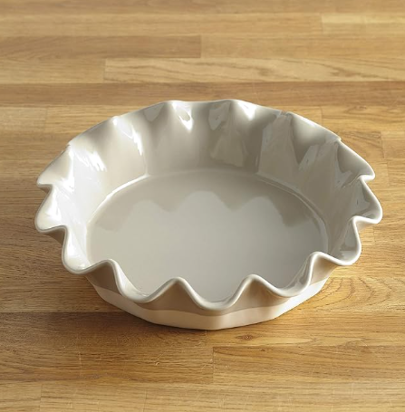 LAKESIDE COLLECTION STONEWARE RUFFLED EDGE PIE PAN - ASSORTED