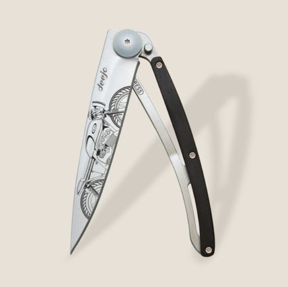 DEEJO KNIVES - 37G EBONY WOOD/ CAFE RACER