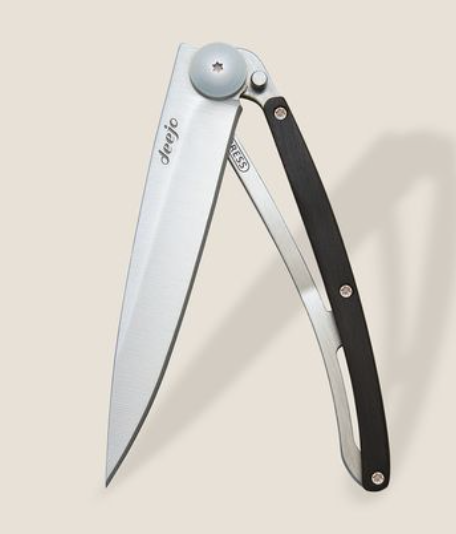 DEEJO KNIVES - 37G EBONY WOOD/ PLAIN