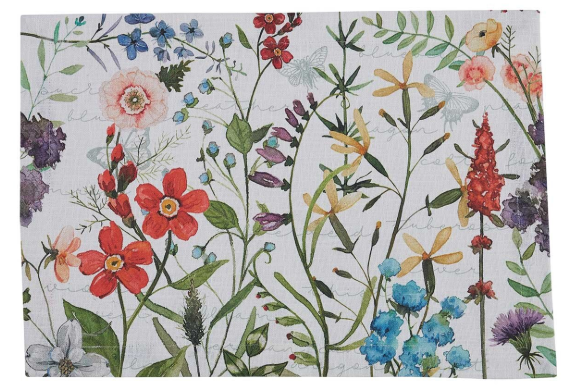 PARK DESIGNS WILDFLOWER SKETCHBOOK PLACEMAT AND NAPKIN