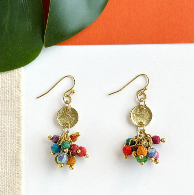 KANTHA MILIEU CHARMED CLUSTER EARRINGS