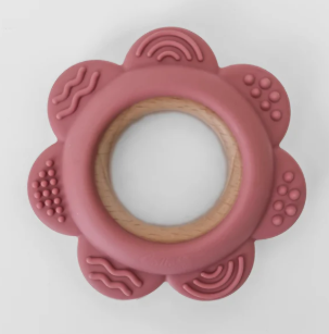 CALLA & FRIENDS GARDEN PARTY TEETHER COLLECTION SILICONE & BEECHWOOD FLOWER