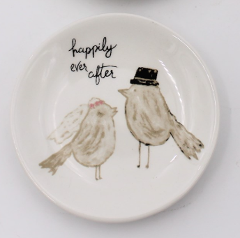 3" CERAMIC WEDDING TRINKET DISH BY TAWNYA NORTON