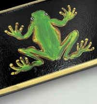 HAND-PAINTED FROG AND TURTLE WOOD TRAYS BY TAWNYA NORTON - ASSORTED