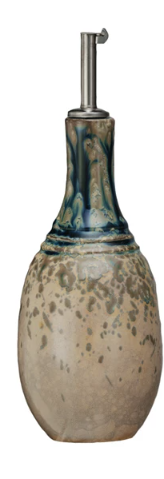 10oz. STONEWARE OIL CRUET - ASSORTED