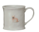 8oz. EMBOSSED STONEWARE MUG W/FRUIT&ANIMALS - ASSORTED