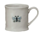 8oz. EMBOSSED STONEWARE MUG W/FRUIT&ANIMALS - ASSORTED