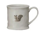 8oz. EMBOSSED STONEWARE MUG W/FRUIT&ANIMALS - ASSORTED