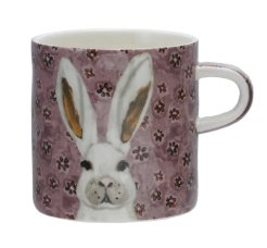 16oz. STONEWARE MUG WITH PATTERN & FARM ANIMALS - ASSORTED