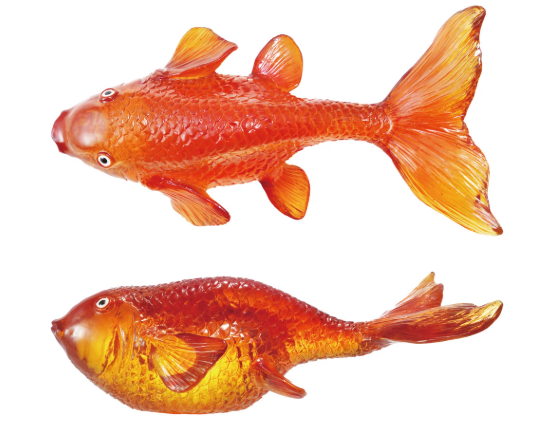 ORANGE TRANSPARENT RESIN GOLDFISH