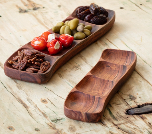 WOODEN SNACKING SERVERS - ASSORTED