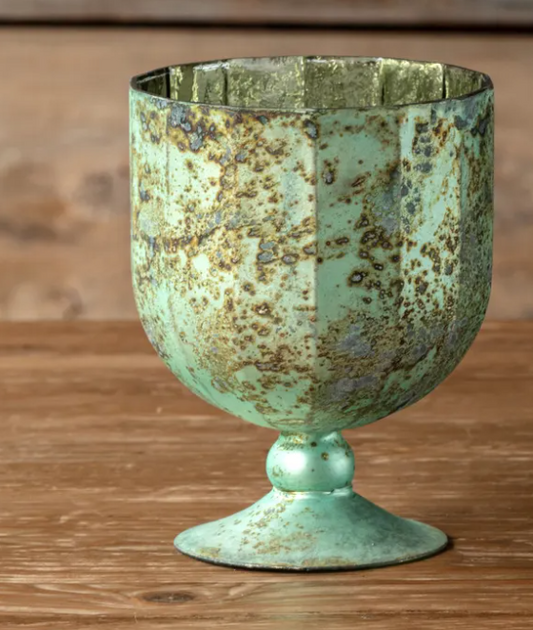 ANTIQUE FRENCH BLUE CHALICE SMALL