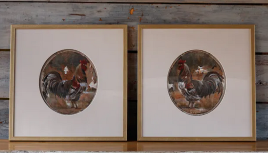 FRAMED CHICKENS REMARQUE - ASSORTED