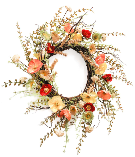 MULTI-COLOR POPPY WREATH