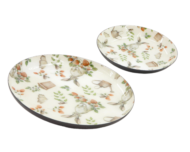 RABBIT METAL PLATES - SET OF 2