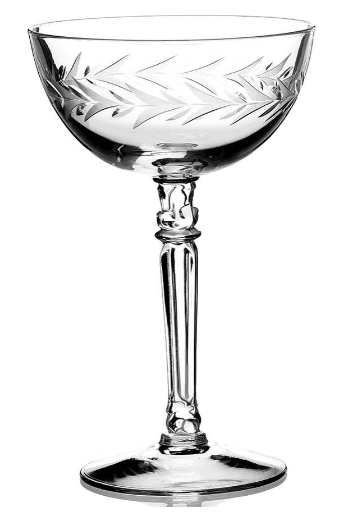 FOSTORIA HOLLY CLEAR CHAMPAGNE/TALL SHERBET STEMWARE