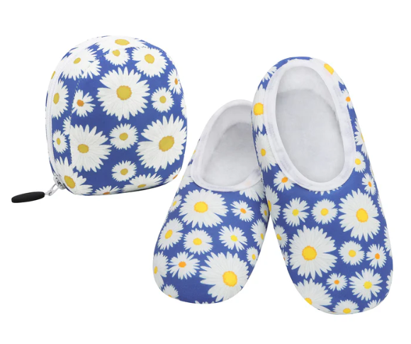 SNOOZIES! WOMEN'S SKINNIES WITH TRAVEL POUCH SLIPPERS
