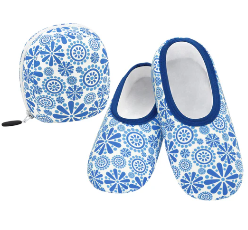 SNOOZIES! WOMEN'S SKINNIES WITH TRAVEL POUCH SLIPPERS