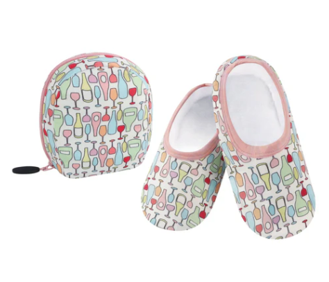 SNOOZIES! WOMEN'S SKINNIES WITH TRAVEL POUCH SLIPPERS