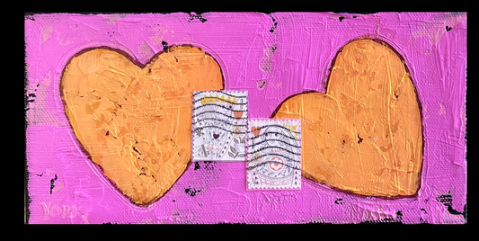 RON YORK ORIGINAL ARTWORK - KING & QUEEN OF HEARTS 4x8