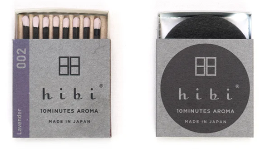 HIBI MATCH - BOX OF 8 INCENSE MATCHES FROM JAPAN - ASSORTED