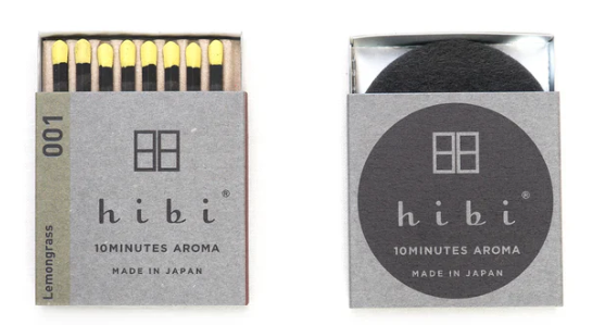 HIBI MATCH - BOX OF 8 INCENSE MATCHES FROM JAPAN - ASSORTED