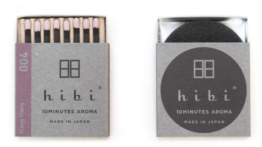 HIBI MATCH - BOX OF 8 INCENSE MATCHES FROM JAPAN - ASSORTED