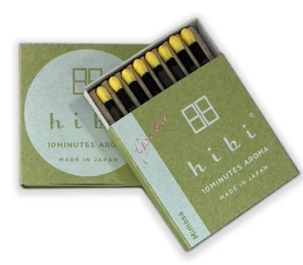 HIBI MATCH - BOX OF 8 INCENSE MATCHES FROM JAPAN - ASSORTED