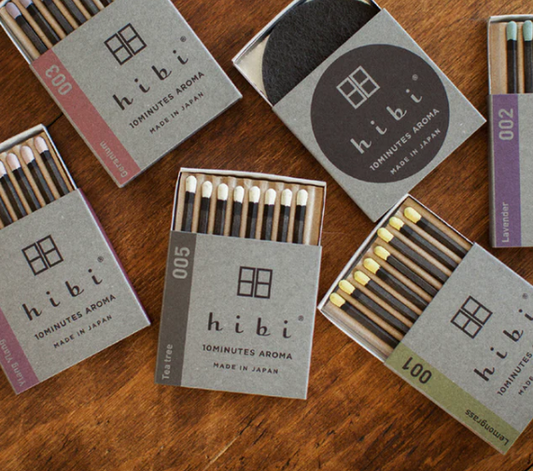 HIBI MATCH - BOX OF 8 INCENSE MATCHES FROM JAPAN - ASSORTED