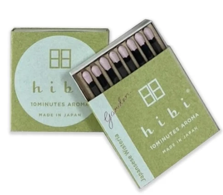 HIBI MATCH - BOX OF 8 INCENSE MATCHES FROM JAPAN - ASSORTED