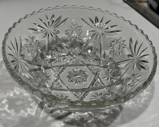 VINTAGE ANCHOR HOCKING 8.75" STAR OF DAVID BOWL