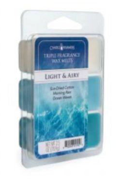 CANDLE WARMERS ARTISAN WAX MELTS -TRIPLE FRAGRANCE LIGHT & AIRY