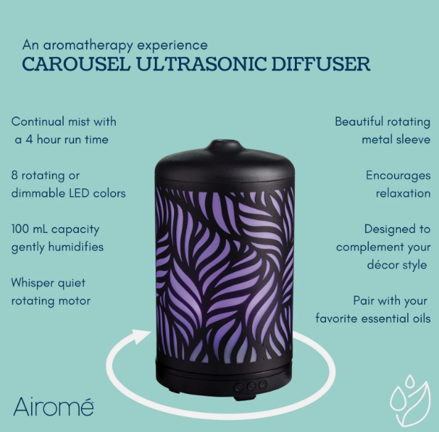 AIROME CAROUSEL ULTRASONIC OIL MEDIUM DIFFUSER - WILD PALM