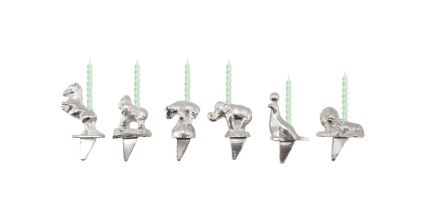 CIRCUS ANIMAL BIRTHDAY CANDLE HOLDERS -SET OF 6