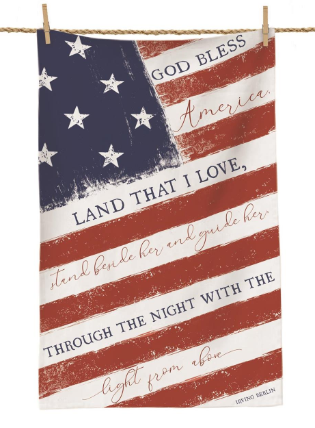 GOD BLESS AMERICA TEA TOWEL