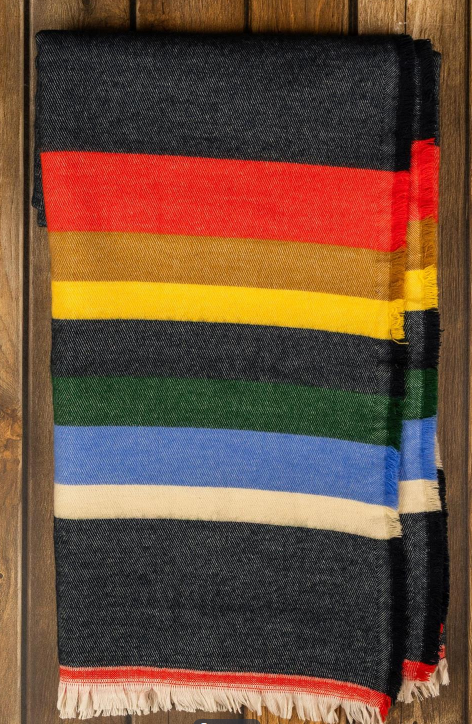 WOVEN MULTICOLOR STRIPE THROW