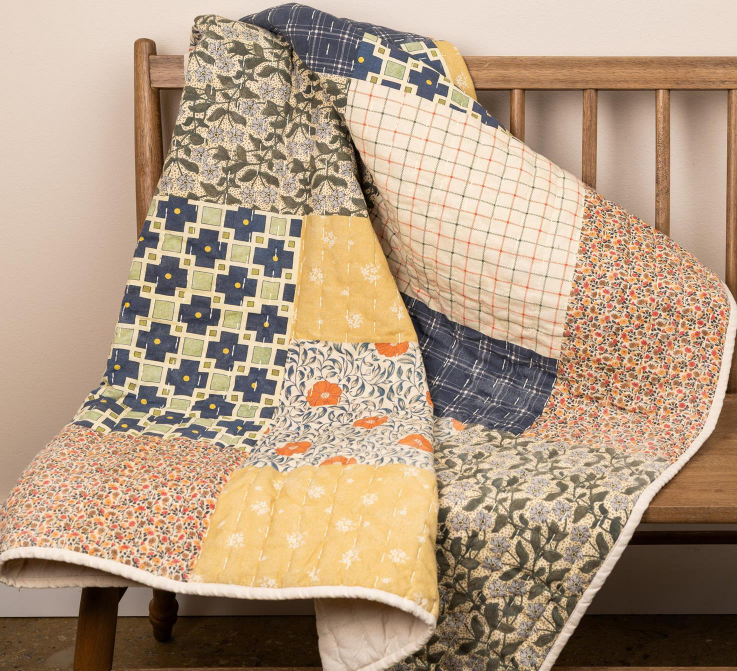 QUILTED PATCHWORK PATTERN PLAY QUILT THROW